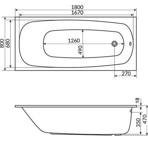Ванна гидромассажная Whitecross Layla Slim NANO 0122.180080.100.NANO.CR 180x80 (белый глянцевый, хром), каркас, слив-перелив